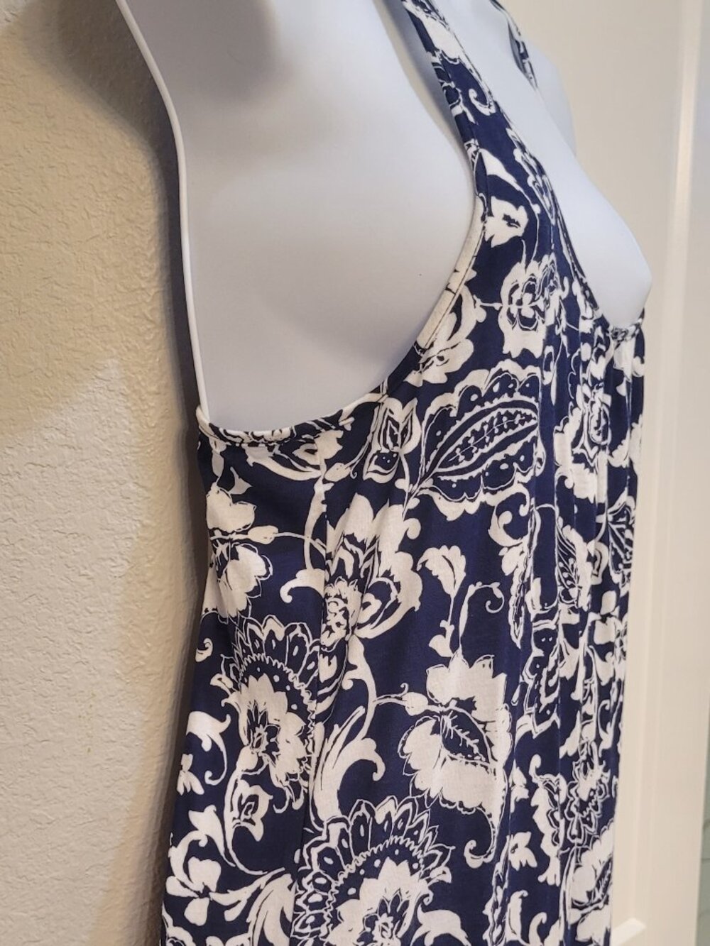 Lauren Ralph Lauren Maxi Summer Dress Size S, Blue/White  Floral, Sleeveless. - Picture 3 of 4